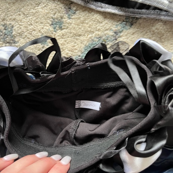 Custom Two Piece Blue & White Dance Costume - Picture 3 of 3